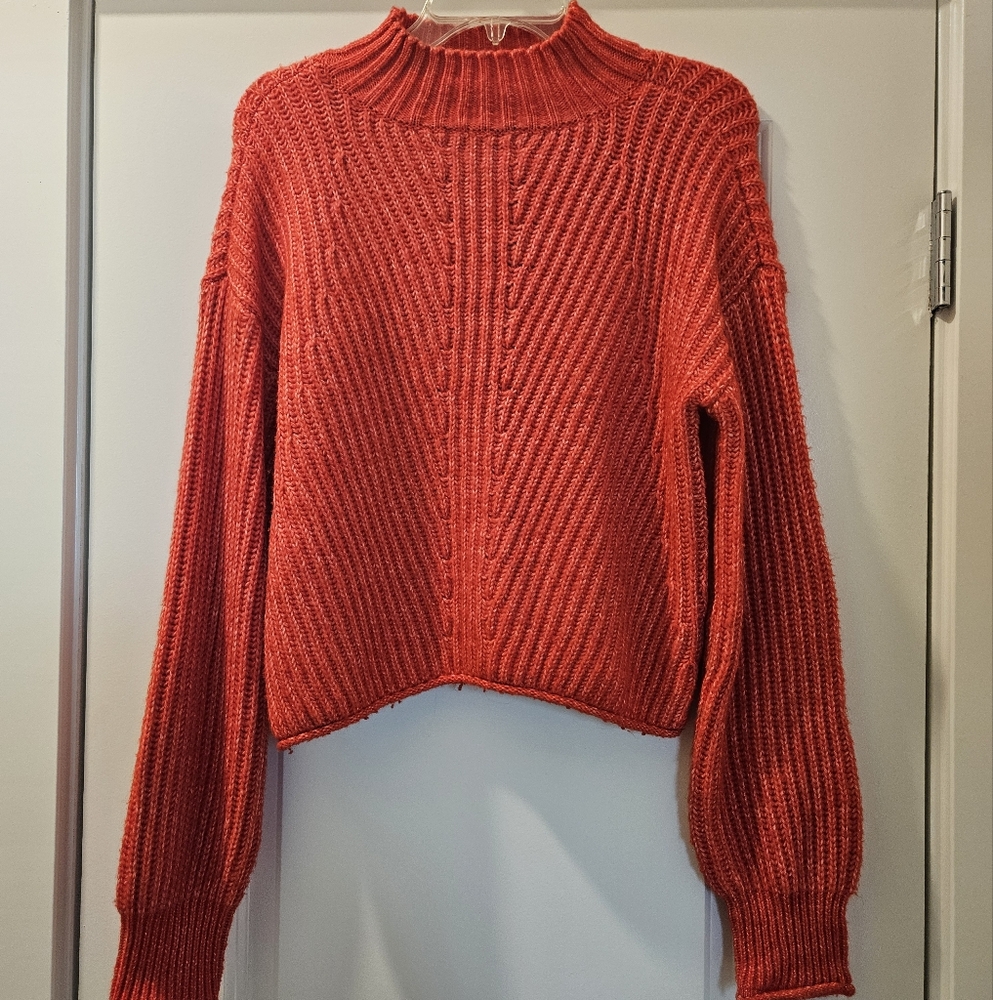 Red SO Mock Neck Sweater